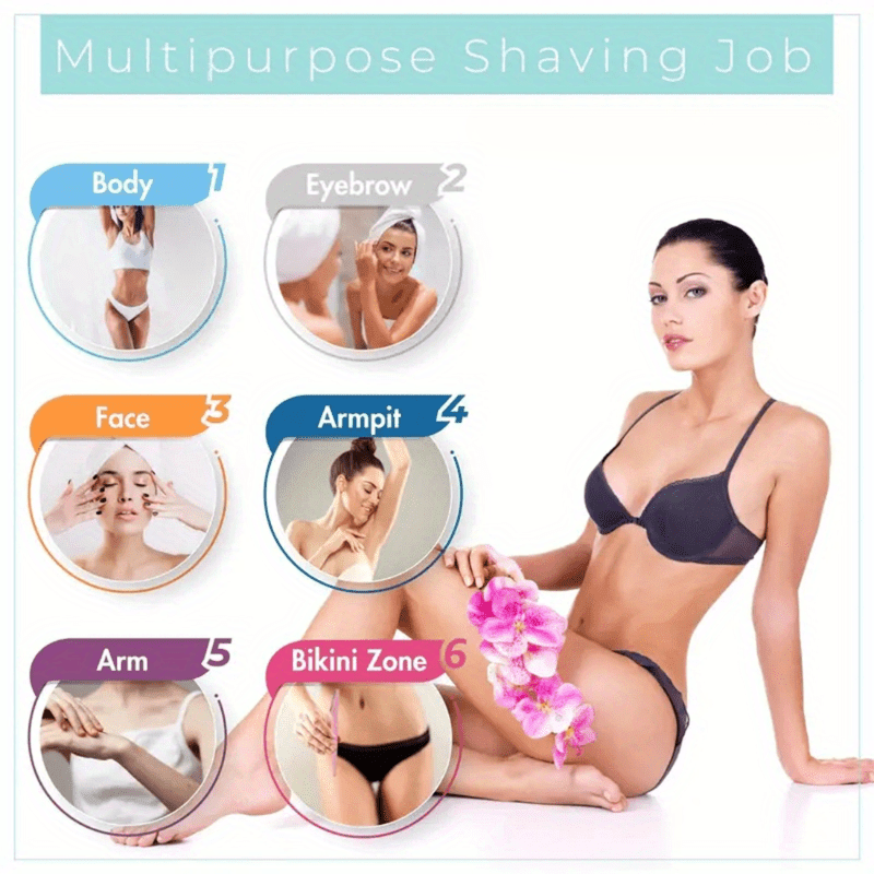 Women Facial Hair Trimmer Set Stainless Steel 10pcs with Safety Covers