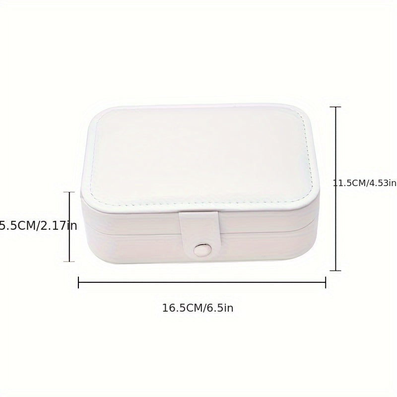 Caja de almacenamiento para joyas de cuero PU con caja con cerradura, organizador de múltiples compartimentos para pendientes, collares y anillos