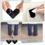 Set of 4 Heart-Shaped Carpet Gripper Stickers Anti-Skid Mats for Rugs and Carpets