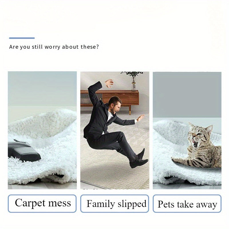 Set of 4 Heart-Shaped Carpet Gripper Stickers Anti-Skid Mats for Rugs and Carpets