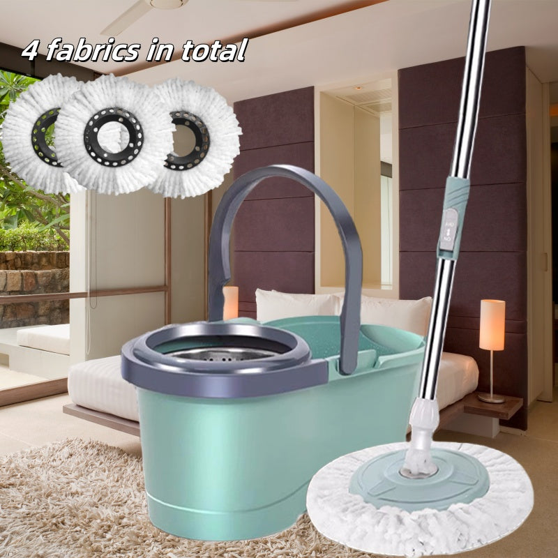 Dual Power Rotating Mop with Bucket for Wet and Dry Floor Cleaning