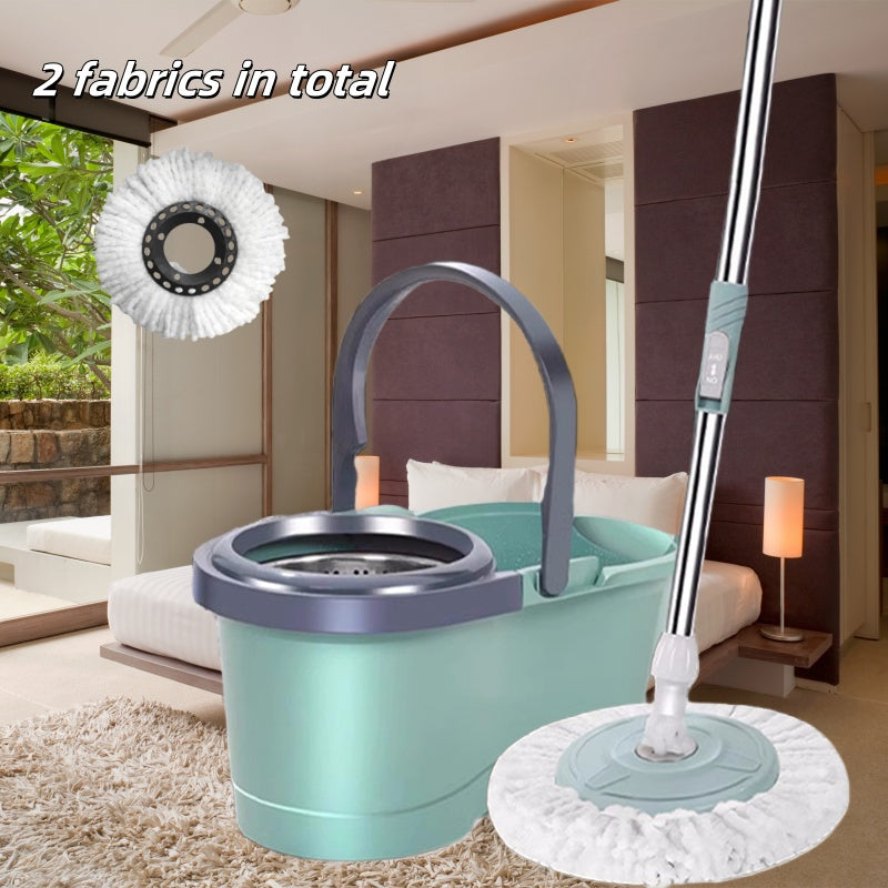 Dual Power Rotating Mop with Bucket for Wet and Dry Floor Cleaning
