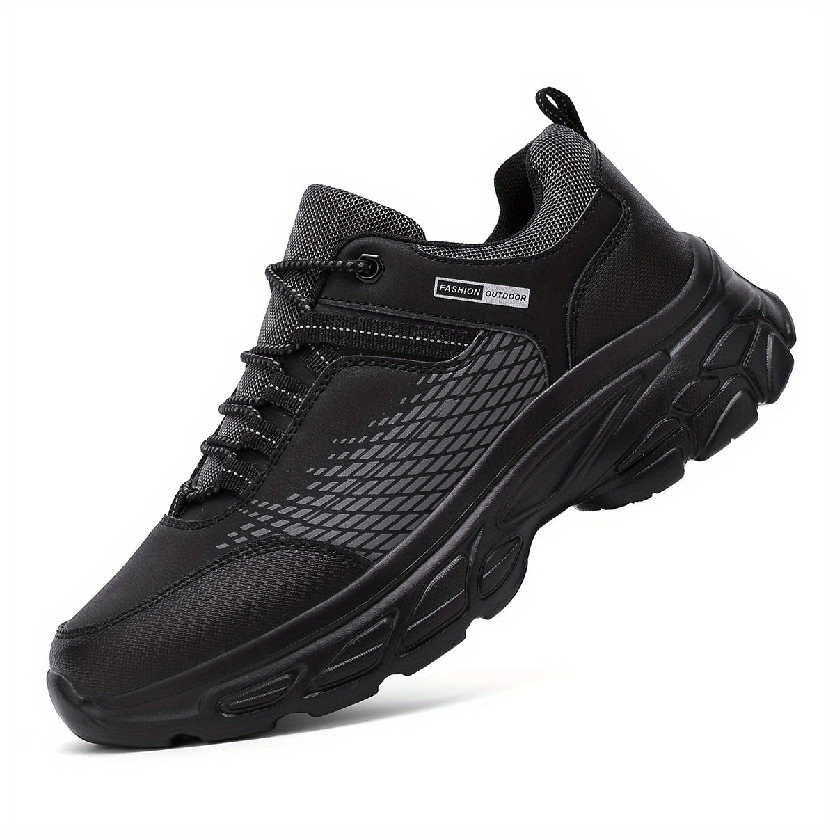 Men's Casual Shoes for Running Hiking Breathable Mesh PU Upper Low Top