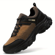 Men's Casual Shoes for Running Hiking Breathable Mesh PU Upper Low Top