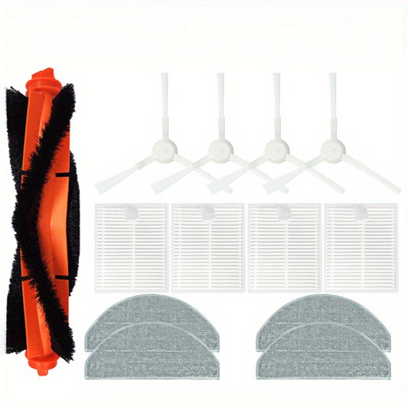 Xiaomi 13-dona D106 S20 Robot Tozalash Mashinasi Aksessuarlar To'plami - Asosiy va Yon Cho'tkalar, HEPA Filtrlari va Mop Matolarini o'z ichiga oladi - Mos keluvchi Pol Tozalash Qo'shimchalari