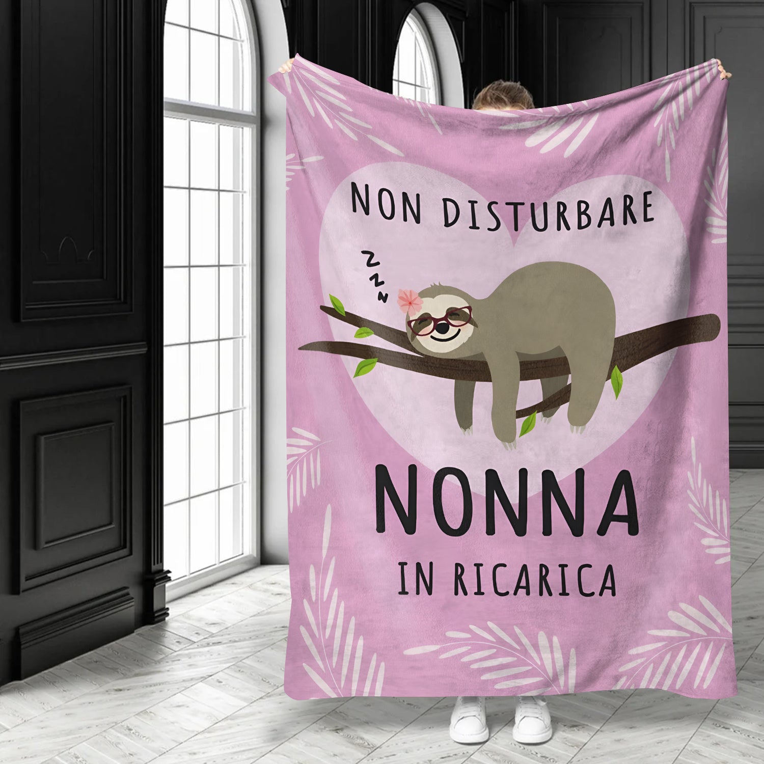 Pink Heart Print Flannel Throw Blanket for Women Cozy Warm Gift