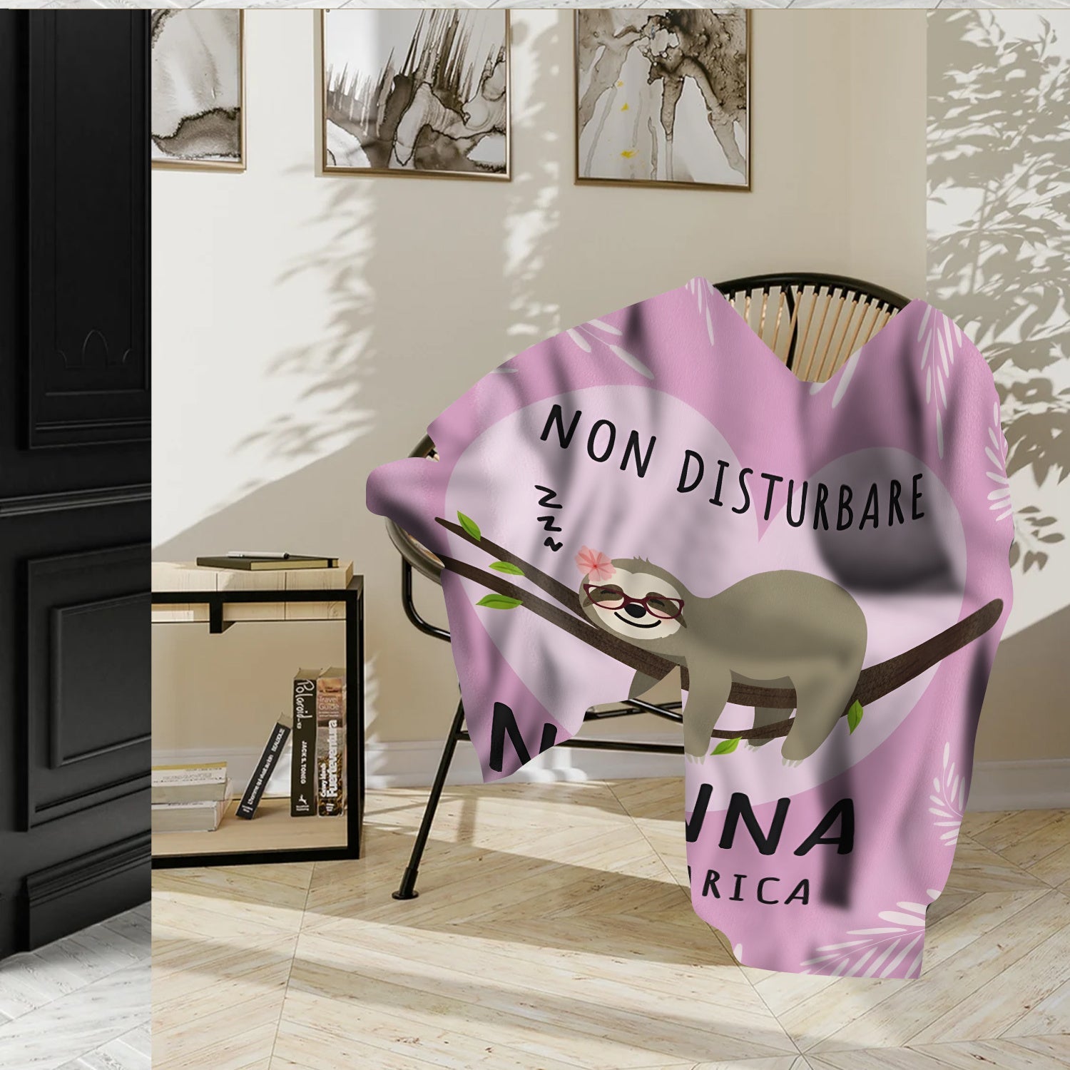 Pink Heart Print Flannel Throw Blanket for Women Cozy Warm Gift