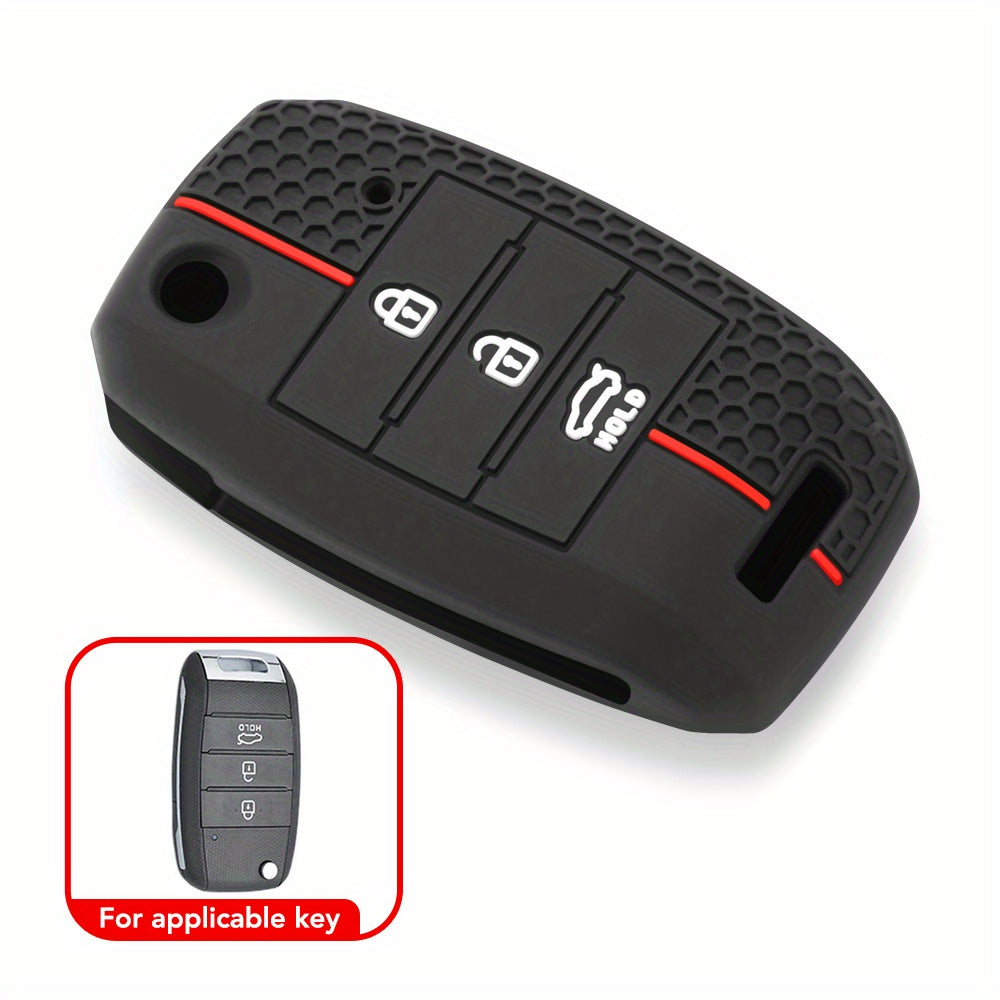 Silicone Key Fob Cover for Cars Scratch Dust Protection with Lock Icons