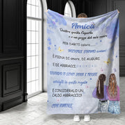 Personalized Italian Text Throw Blanket Purple Flannel Fleece All-Season Cozy Cabin Style