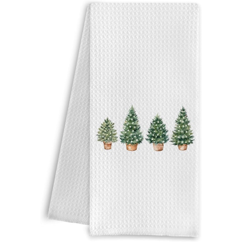 Christmas Tree Kitchen Towel Set 3-Piece Decor for Kitchen Bathroom 45.72x66.04cm