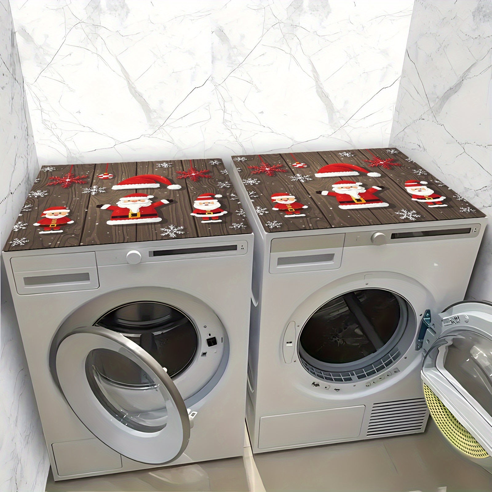 Christmas Dish Drying Mat with Holiday Decorations, Absorbent, Kitchen Accessory