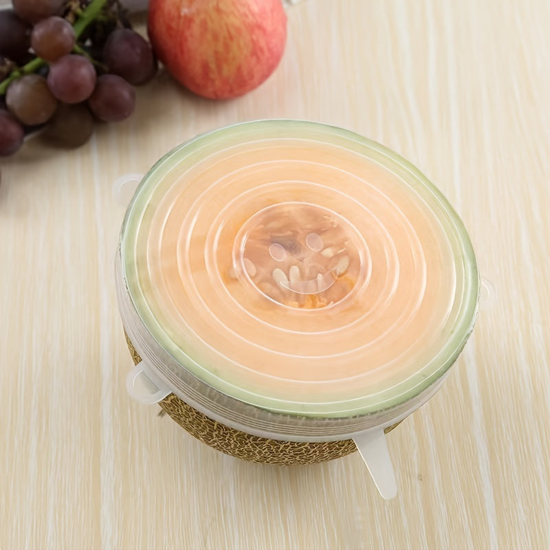 Set of 6 Silicone Food Storage Lids with Microwave Cover and Kitchen Accessories