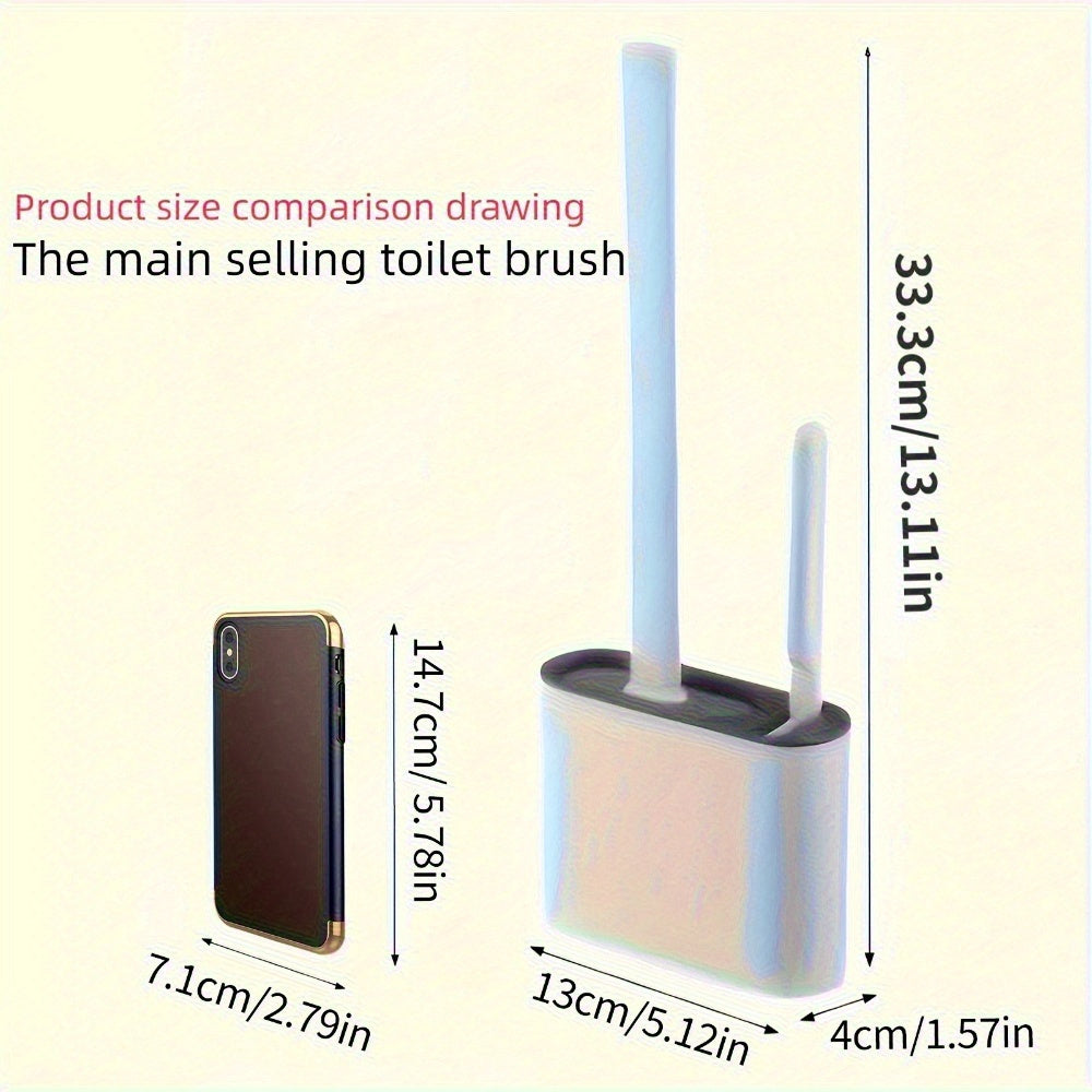 Set Of 4 RV Toilet Brushes With Wall Mount Silicone Long Handle