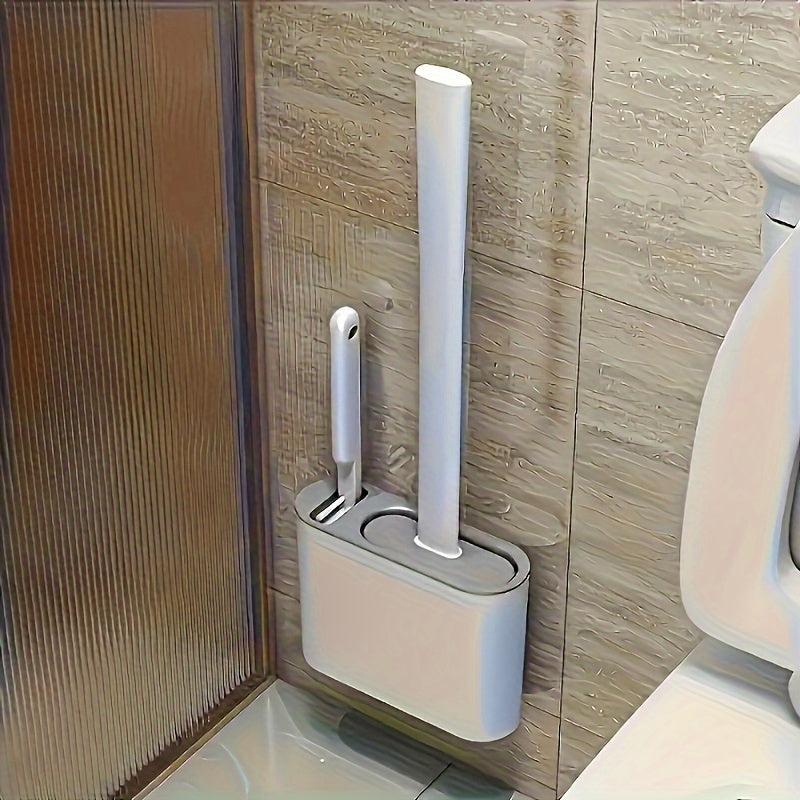 Set Of 4 RV Toilet Brushes With Wall Mount Silicone Long Handle