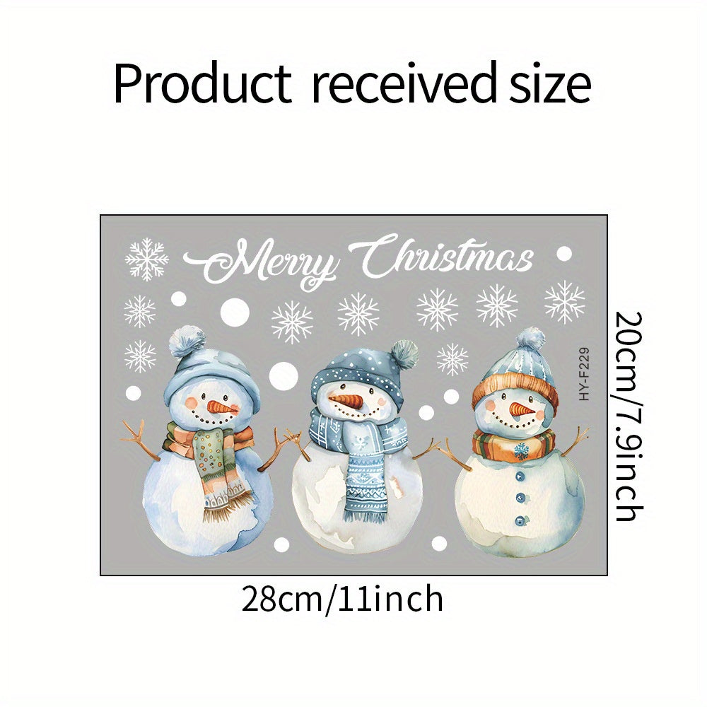 Double-Sided Reusable Snowman Window Clings Electrostatic Holiday Decor