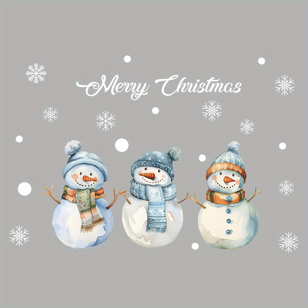 Double-Sided Reusable Snowman Window Clings Electrostatic Holiday Decor