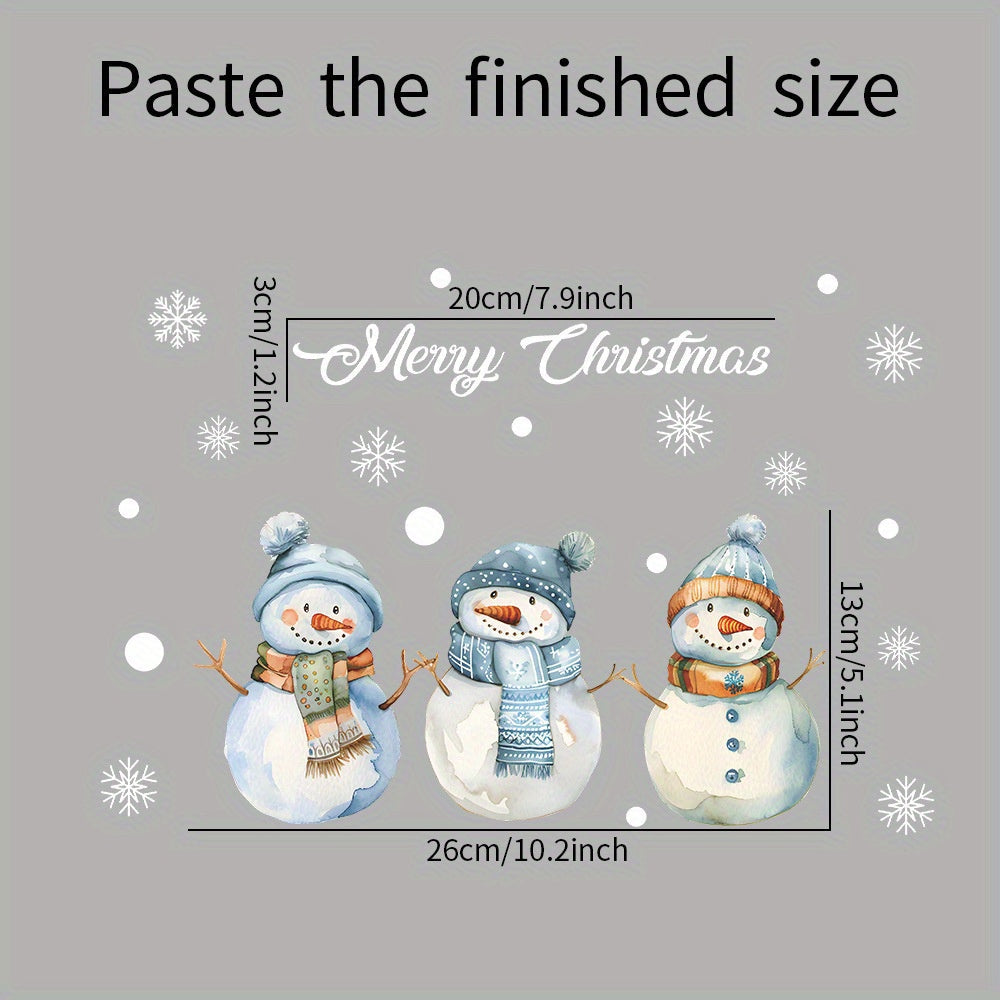 Double-Sided Reusable Snowman Window Clings Electrostatic Holiday Decor