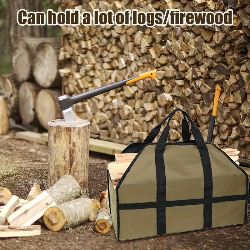 Набор из 2 очень больших сумок для хранения дров - прочные переноски для дров из ткани Оксфорд для кемпинга, походов, барбекю и приключений на свежем воздухе - вместительные и прочные деревянные сумки для дров
