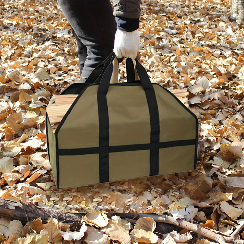 Набор из 2 очень больших сумок для хранения дров - прочные переноски для дров из ткани Оксфорд для кемпинга, походов, барбекю и приключений на свежем воздухе - вместительные и прочные деревянные сумки для дров