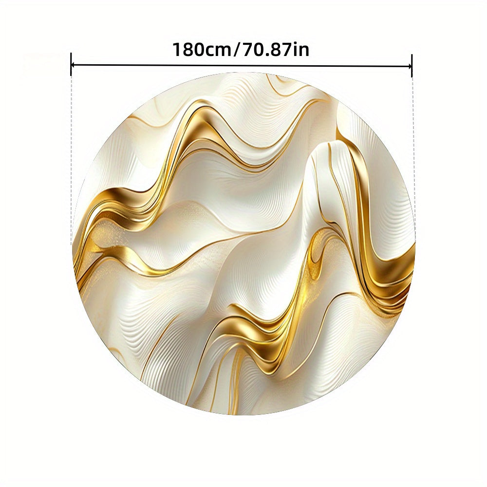 White Patterned Polyester Rectangle Tablecloth for Dining and Office Use