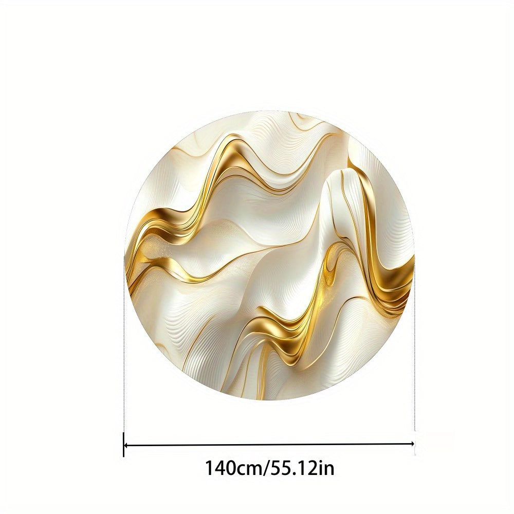 White Patterned Polyester Rectangle Tablecloth for Dining and Office Use