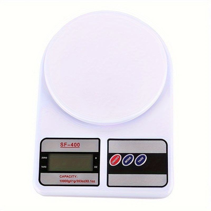 White Digital Kitchen Scale for Cooking and Baking with Easy-to-Read Display