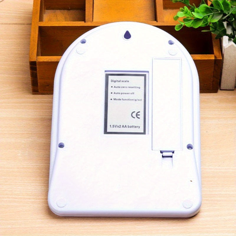 White Digital Kitchen Scale for Cooking and Baking with Easy-to-Read Display