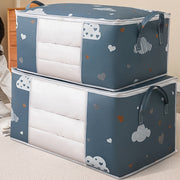 Large Canvas Storage Bag with Zipper Handles for Clothes and Quilts