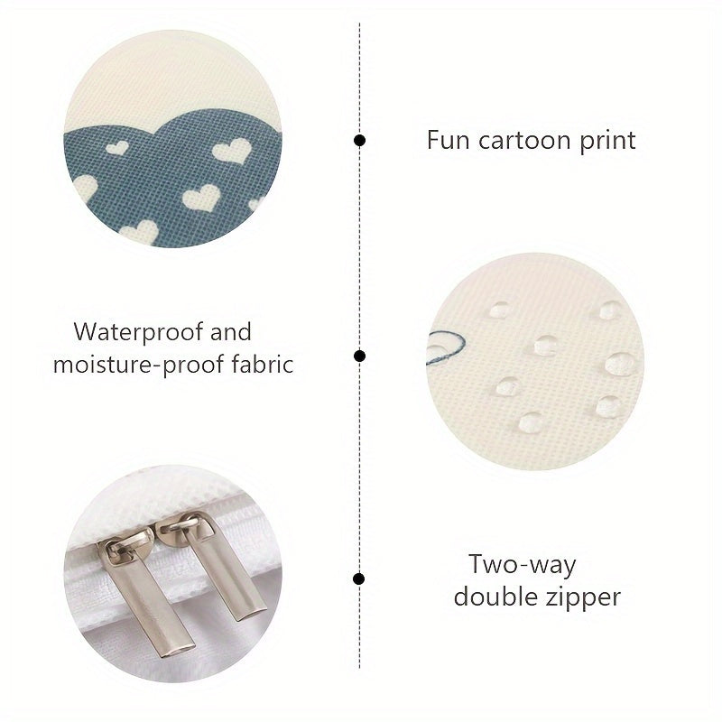 Large Canvas Storage Bag with Zipper Handles for Clothes and Quilts