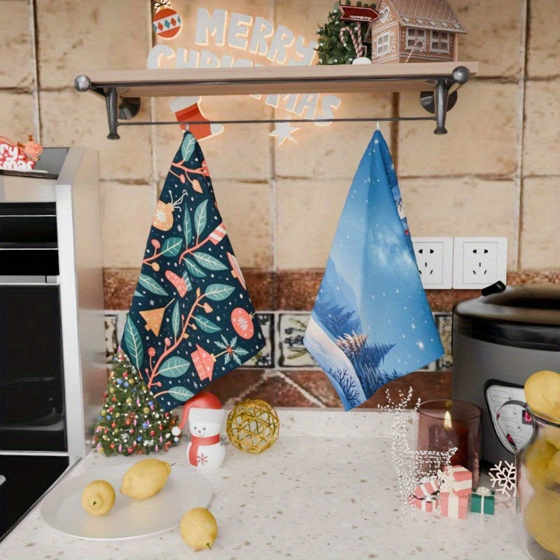 Two Pieces Winter Christmas Kitchen Decorations 18x66.04cm Holiday Decor