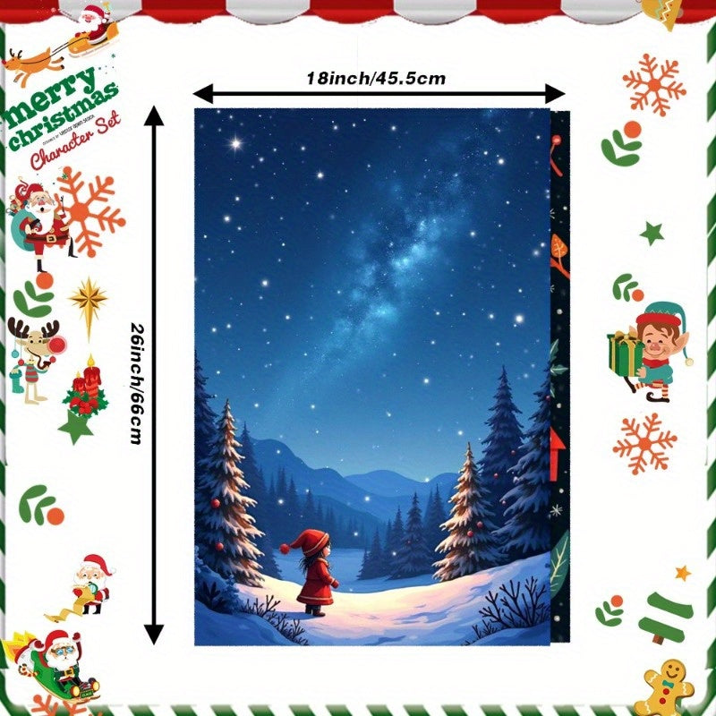 Two Pieces Winter Christmas Kitchen Decorations 18x66.04cm Holiday Decor
