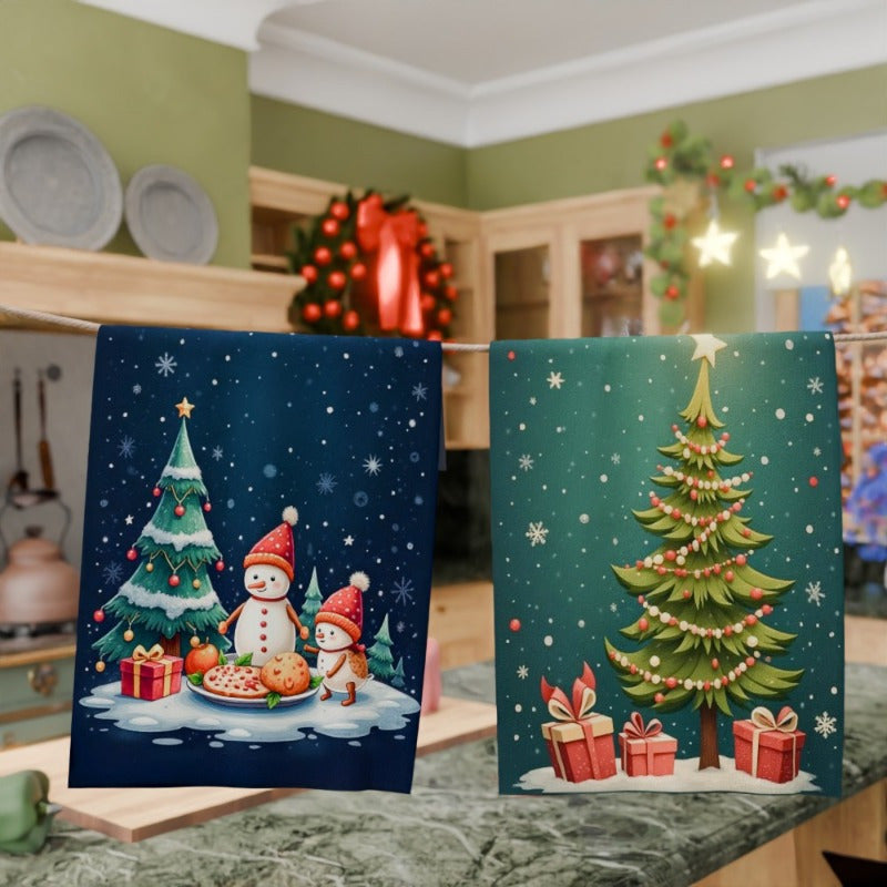 Ikki dona Qishki Bayram Raqslar Oshxona Bezaklari, o'lchami 18 dan 66.04 sm gacha, kodi XDYTI.