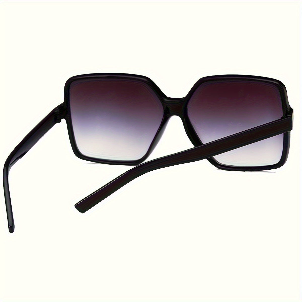 Oversized Black PC Frame Glasses with Gradient Brown Lenses for Men Women