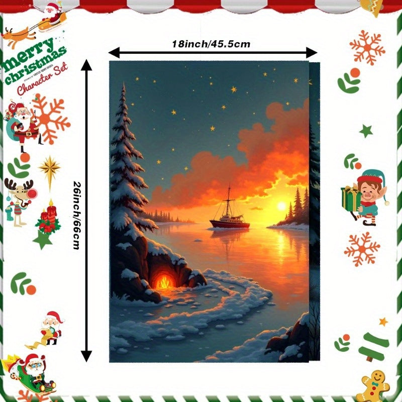 Set of 2 Christmas Kitchen Towels 18x66 cm Festive Holiday Decor