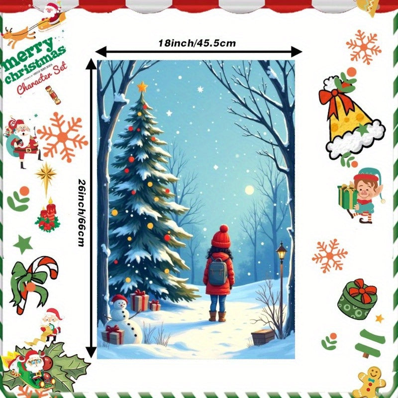 Christmas Towel 18x66cm Giftable Holiday Decor Red and White
