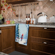 Christmas Towel 18x66cm Giftable Holiday Decor Red and White