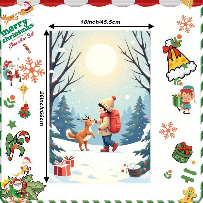 Christmas Towel 18x66cm Giftable Holiday Decor Red and White