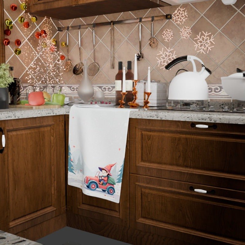 Christmas Towel 18x66cm Giftable Holiday Decor Red and White