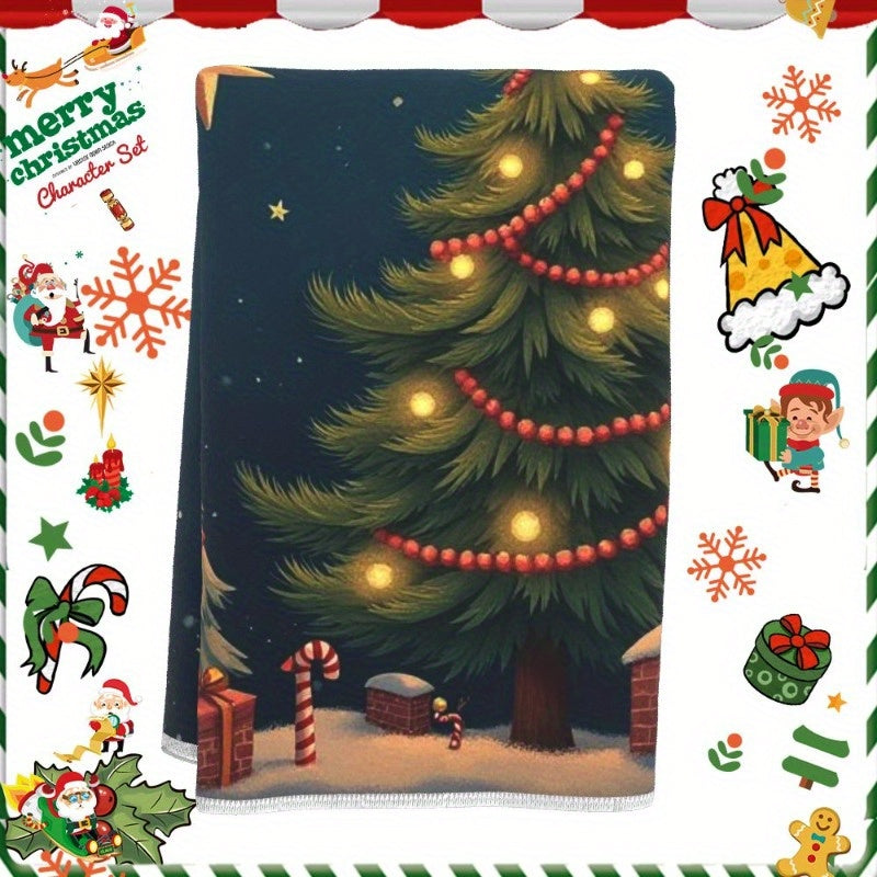 Christmas Towel 18x66cm Giftable Holiday Decor Red and White