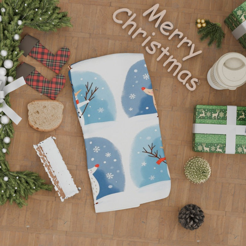 Christmas Towels Gift Set 18x66cm Soft Absorbent Holiday Towels