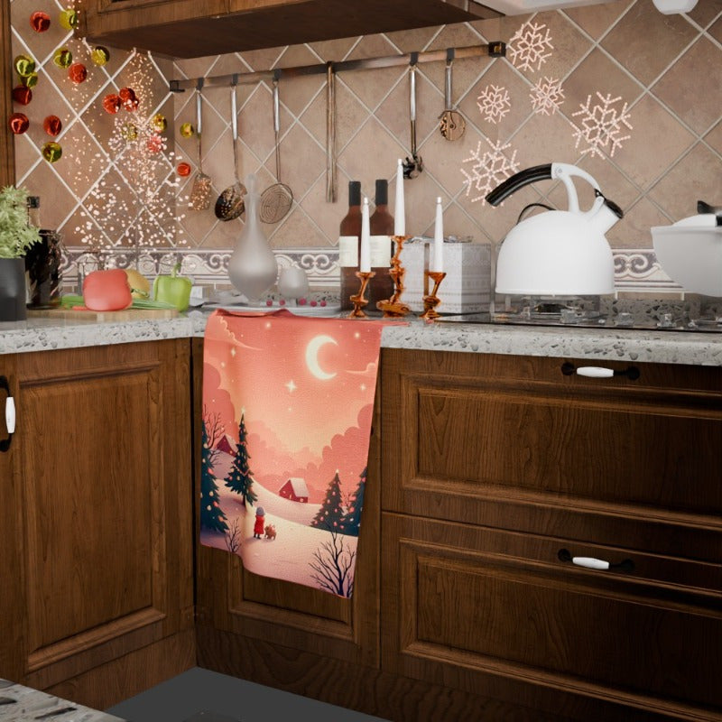 Christmas Towels Gift 18x66cm Holiday Decor Soft Cotton