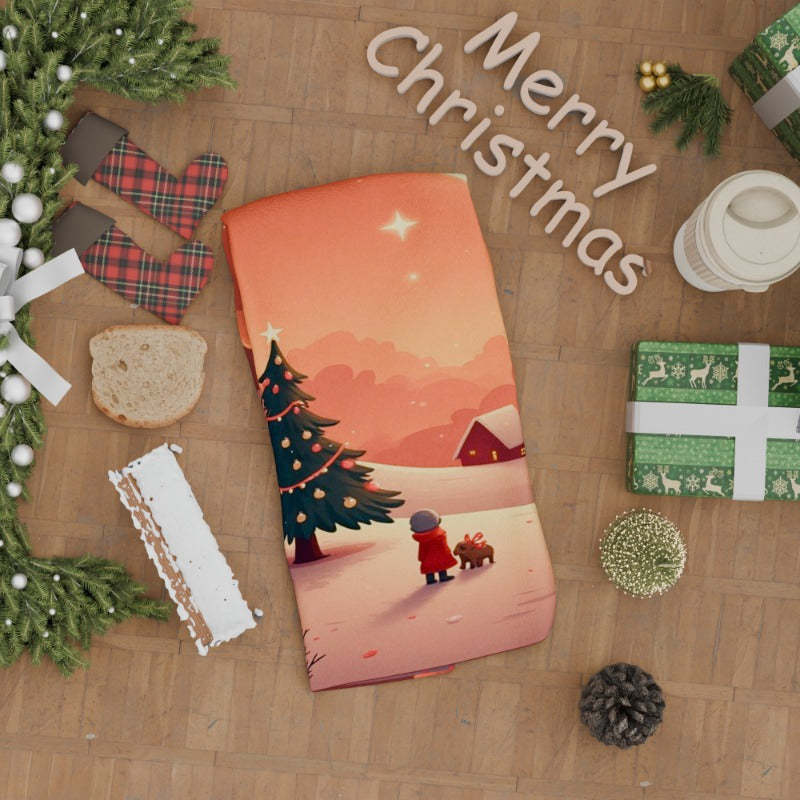 Christmas Towels Gift 18x66cm Holiday Decor Soft Cotton