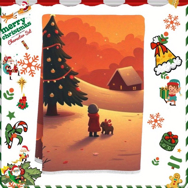 Christmas Towels Gift 18x66cm Holiday Decor Soft Cotton