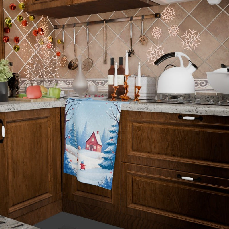 Christmas Towels 18x66cm Giftable Holiday Decor Red and White