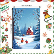Christmas Towels 18x66cm Giftable Holiday Decor Red and White