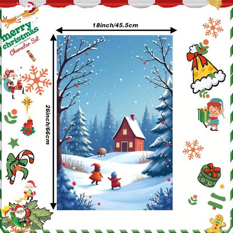 Christmas Towels 18x66cm Giftable Holiday Decor Red and White