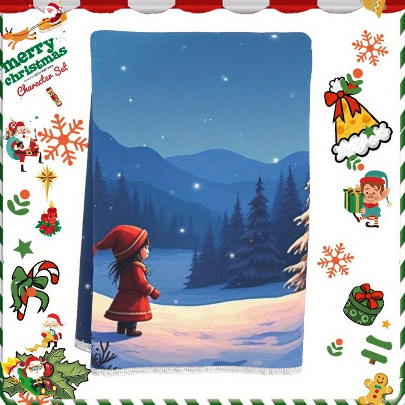 Festive Christmas Towel 18x66cm Soft Absorbent Holiday Gift