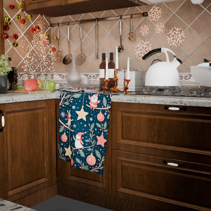 Christmas Towels 18x66cm Set Holiday Gift Soft Cotton