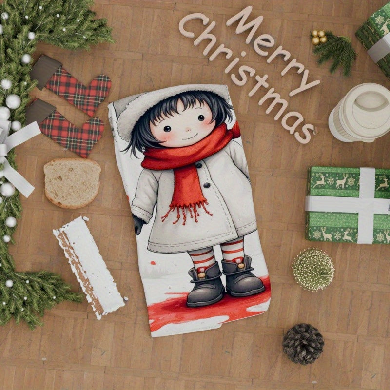 Christmas Towel Gift 18x66cm Soft Cotton Holiday Decor