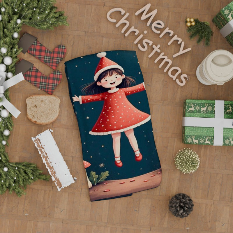 Christmas Towel 18x66cm Holiday Gift Soft Cotton Red and Green